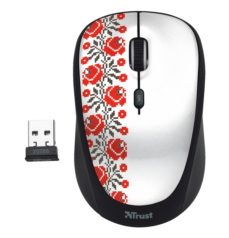 Yvi Wireless Mouse - Ukrainian style - flower-Top