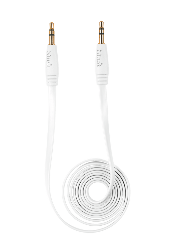 Flat Audio Cable 1m - white-Top