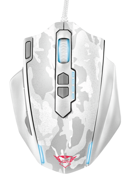 GXT 155W Caldor Gaming Mouse - white camouflage-Top