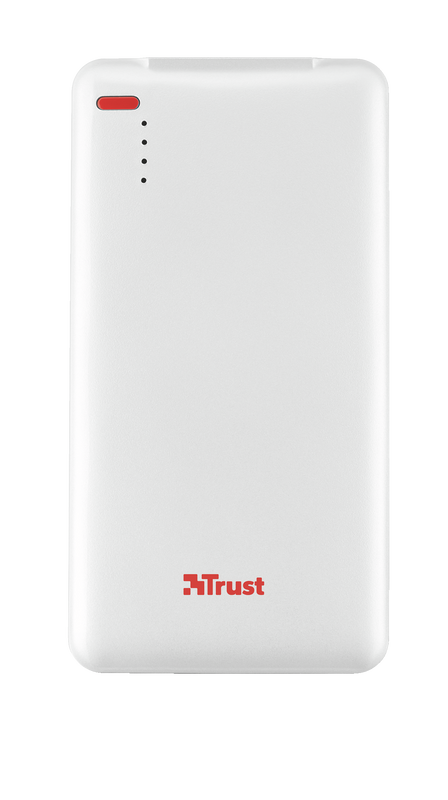 PowerBank 4000T Thin Portable Charger - white-Top