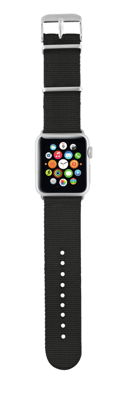 Nylon Wrist Band for Apple Watch 42mm - black-Top