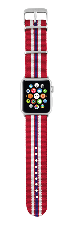 Nylon Wrist Band for Apple Watch 42mm - red striped-Top