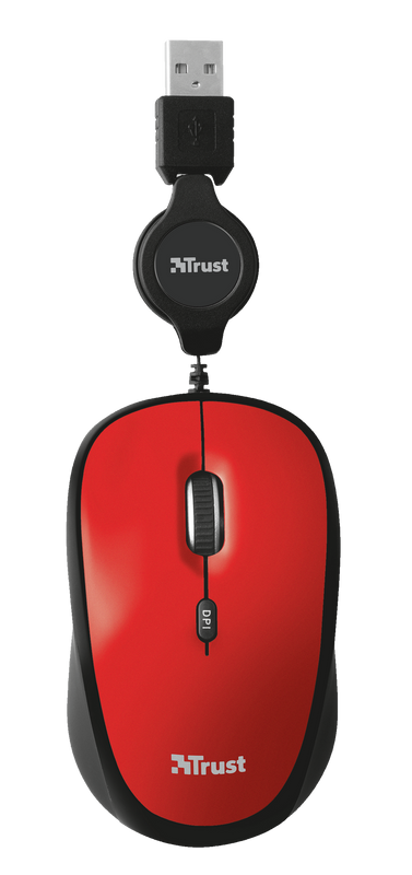 Yvi Retractable Mouse - red-Top