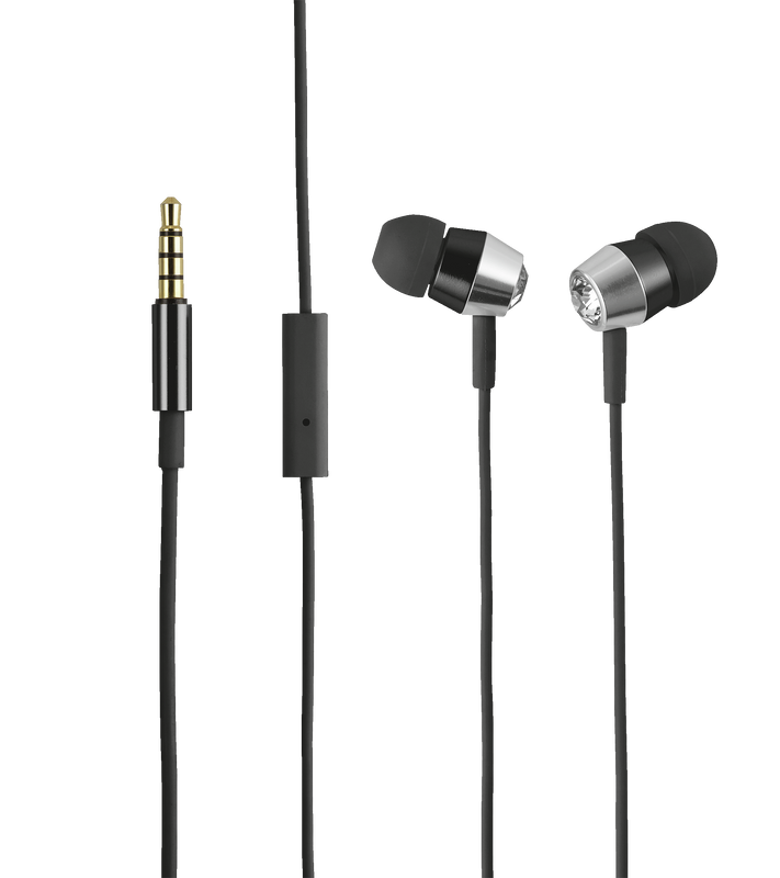 Crystal In-ear Headphones with microphone & remote - black-Top