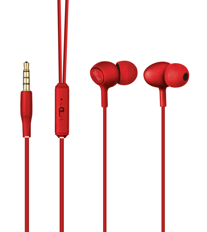 Ziva In-ear Headphones with microphone - red-Top