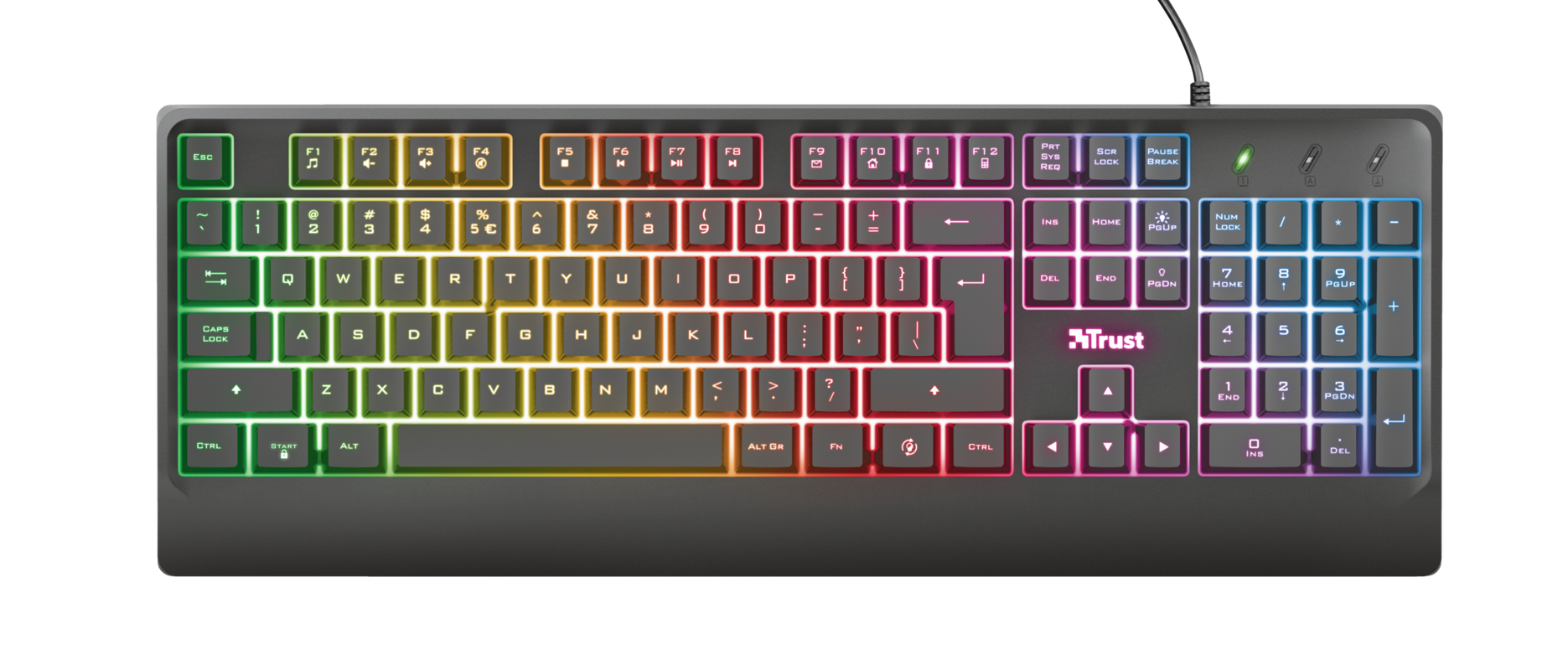 Ziva Gaming Rainbow LED Keyboard-Top