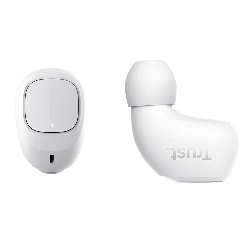 Nika Compact Bluetooth Wireless Earphones - white-Top