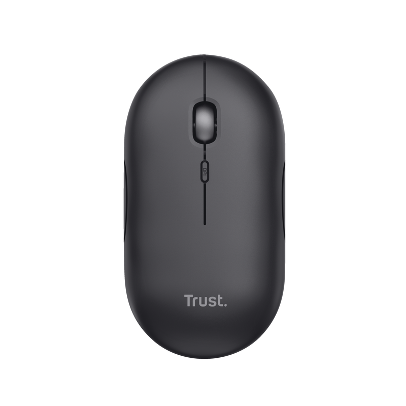 Puck Rechargeable Bluetooth Wireless Mouse - black-Top