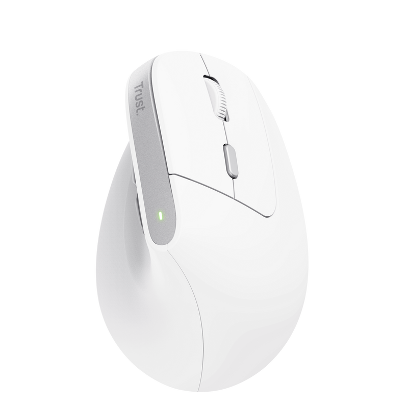 Bayo II Ergonomic Wireless Mouse - White-Top