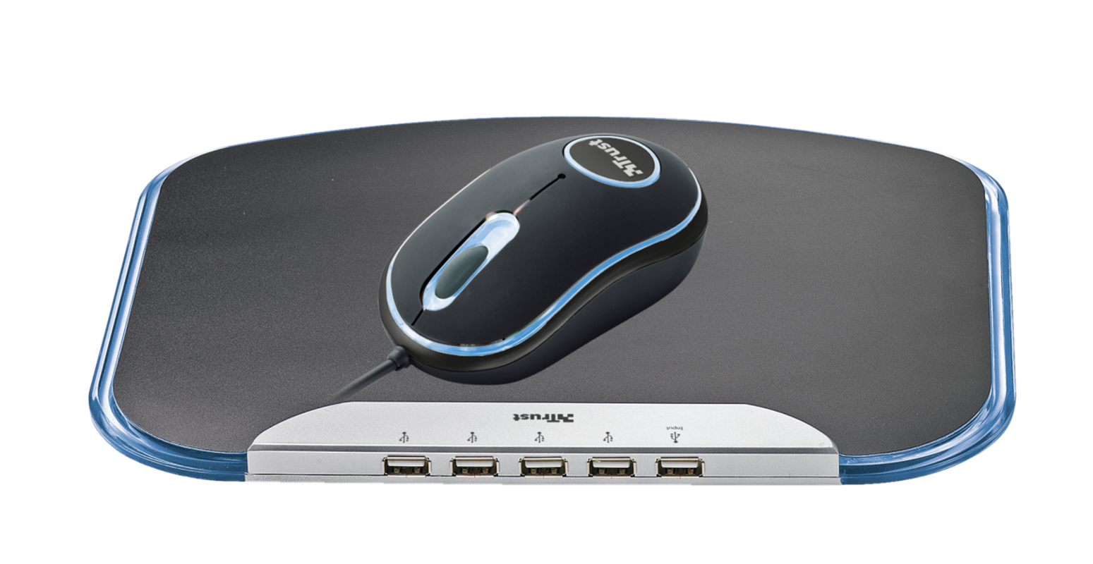 Illuminated Mouse & Pad with USB2 Hub HU-4880-Visual