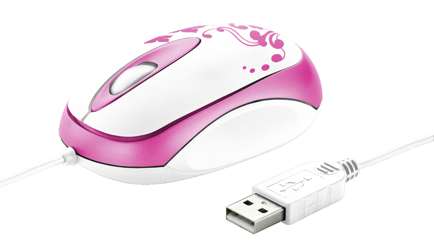 Mini Travel Mouse with Mouse pad - Pink-Visual