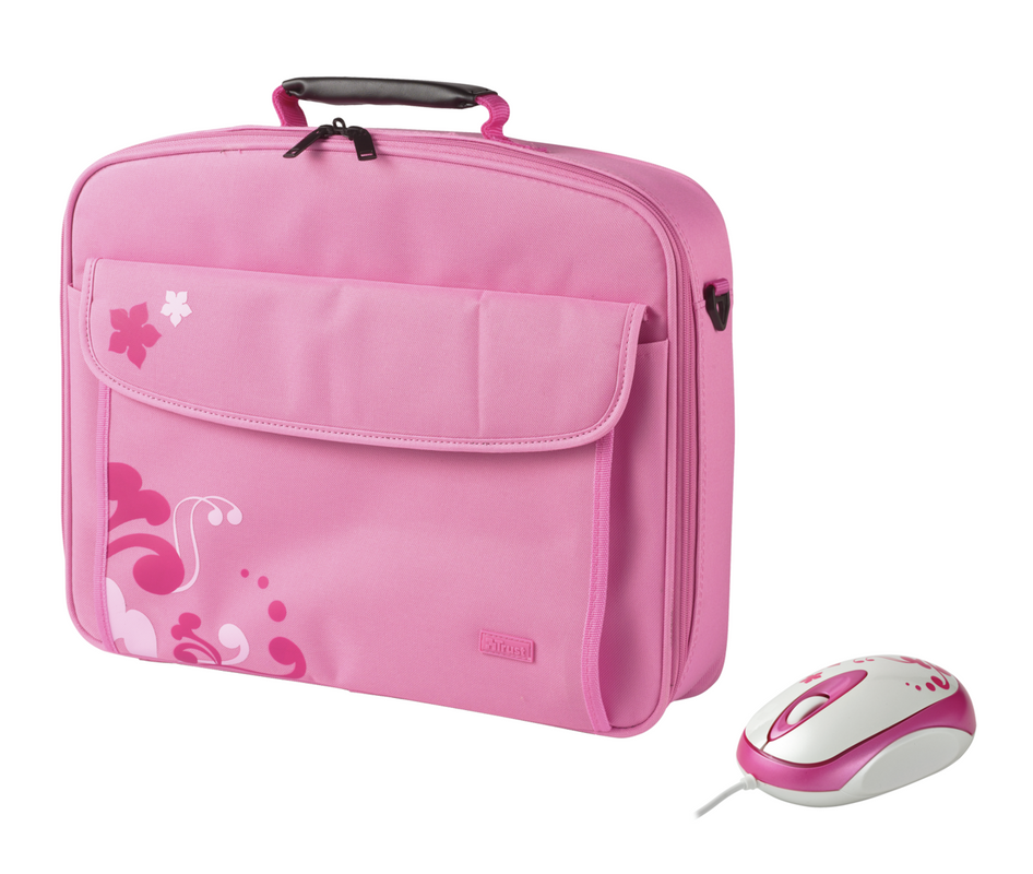 15-16" Notebook Bag & Mouse Bundle - Pink-Visual