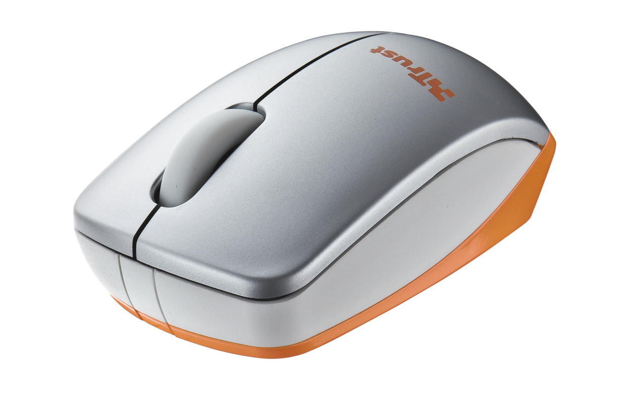 Sqore Wireless Mini Mouse - Light Metallic/Orange-Visual