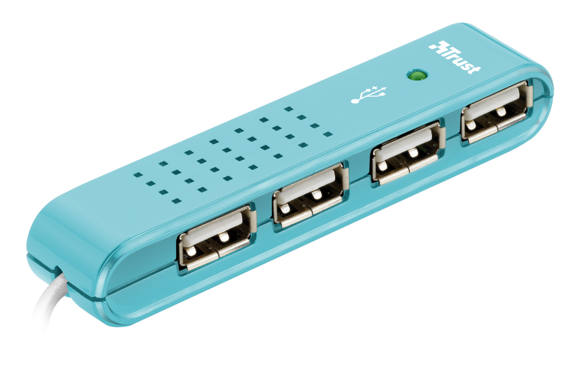 Vecco 4 Port USB 2.0 Mini Hub - Blue-Visual