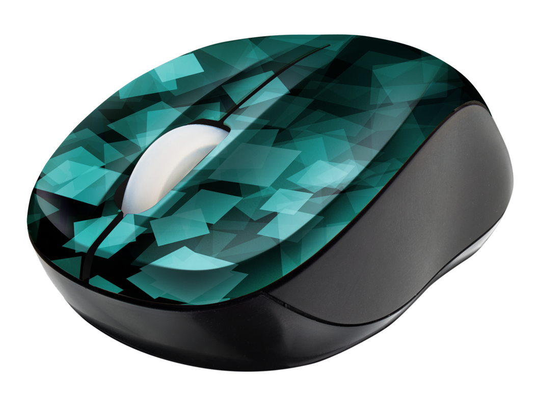Vivy Wireless Mini Mouse - Aqua Blocks-Visual