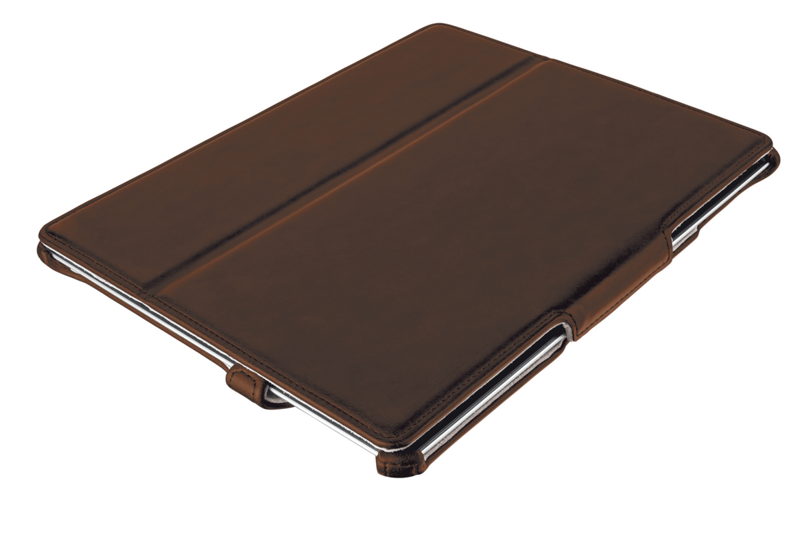 Hardcover Skin & Folio Stand for iPad - brown-Visual