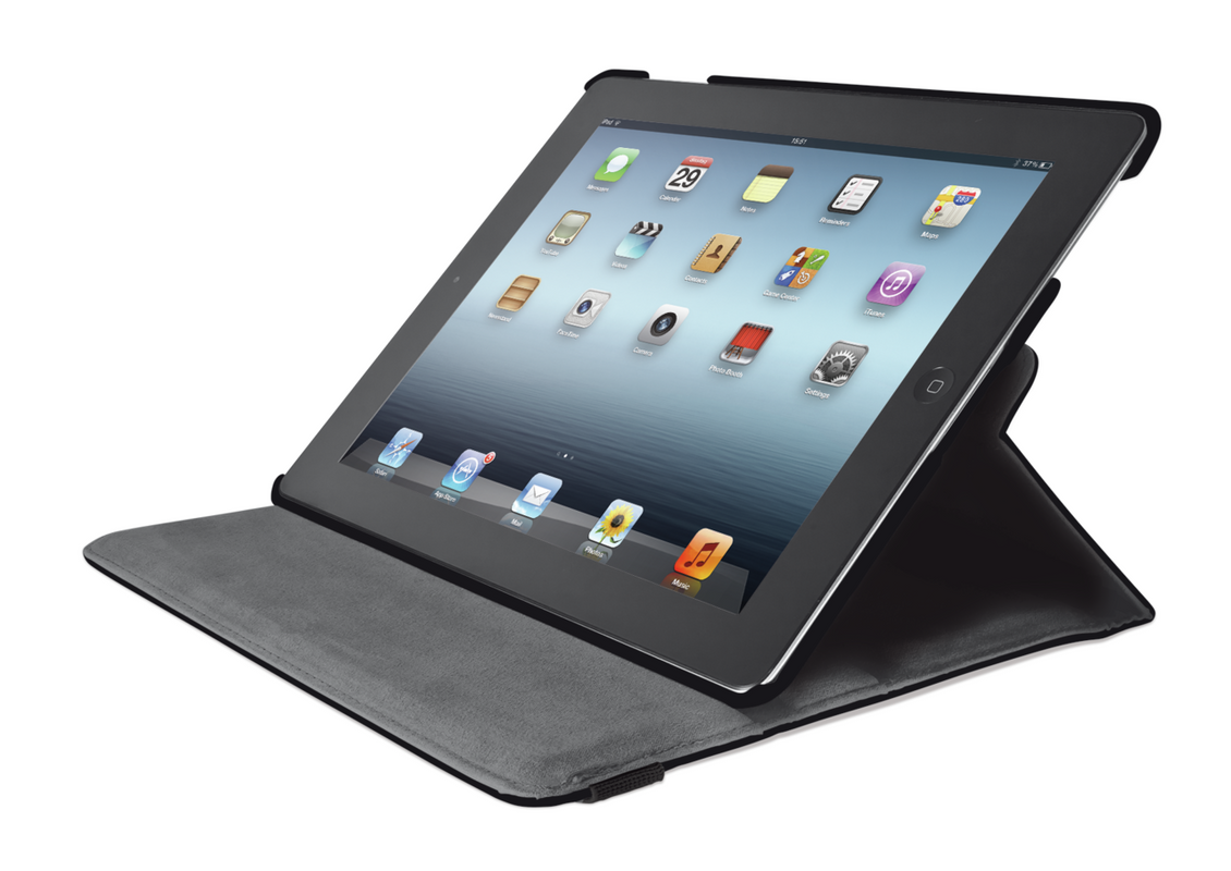 Rotating Cover for iPad with stylus pen - black-Visual