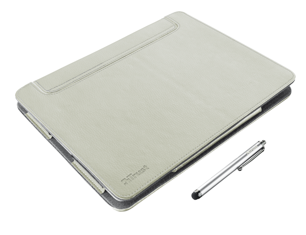 eLiga Elegant Folio Stand with stylus for iPad - sand-Visual