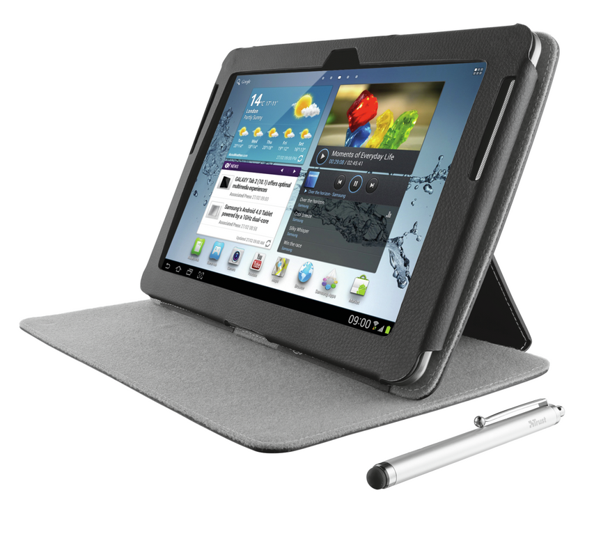 eLiga Folio Stand with stylus for Galaxy Tab 2 10.1 - black-Visual