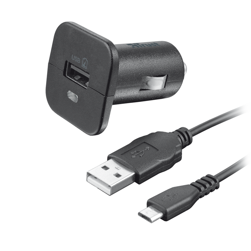 5W Car Charger with Micro USB cable - black-Visual