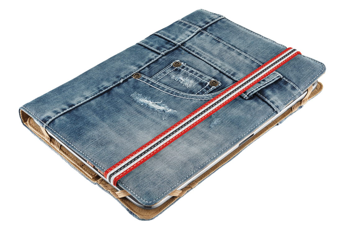 Jeans Folio Stand for 10” tablets - blue denim-Visual