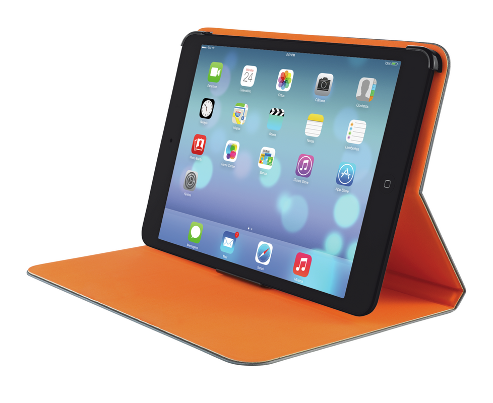 Aeroo Ultrathin Folio Stand for iPad Air - grey/orange-Visual