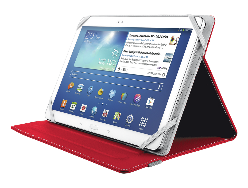 Verso Universal Folio Stand for 10" tablets - red-Visual