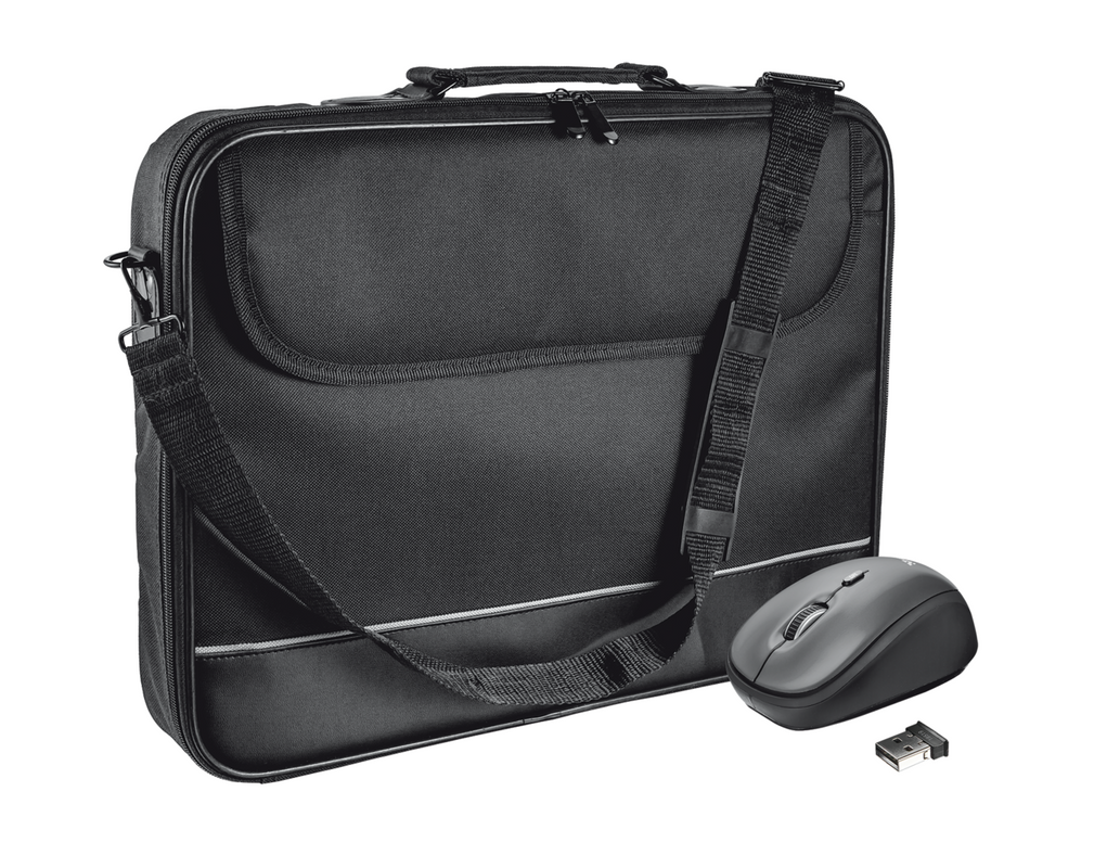 Carry Bag for 15-16” laptops with wireless mouse - black-Visual
