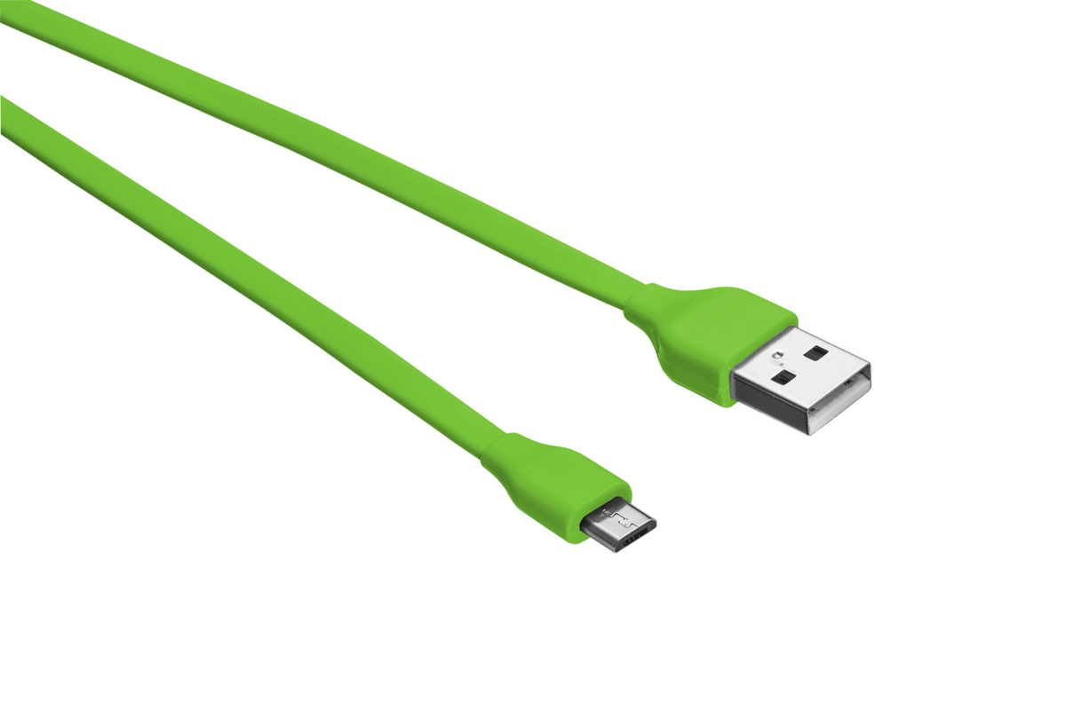 Flat Micro-USB Cable 1m - lime green-Visual