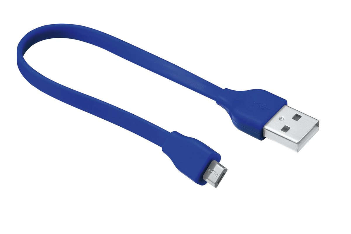 Flat Micro-USB Cable 20cm - blue-Visual