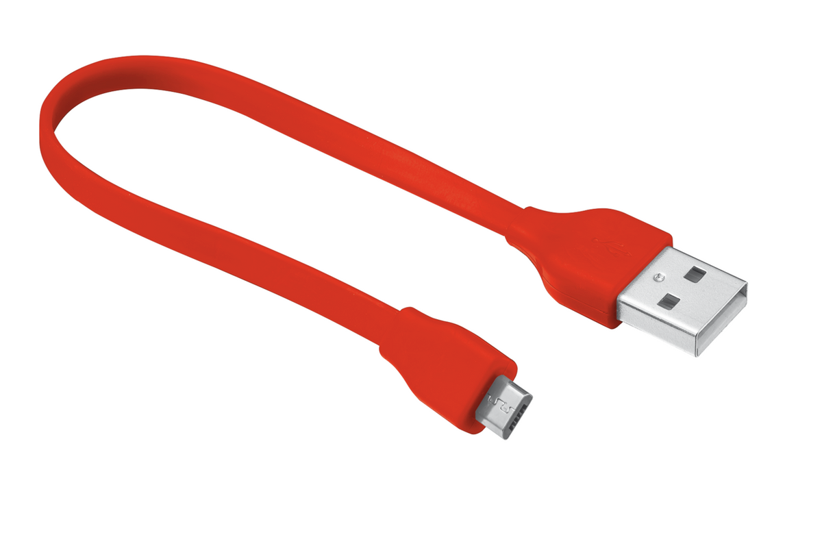Flat Micro-USB Cable 20cm - red-Visual