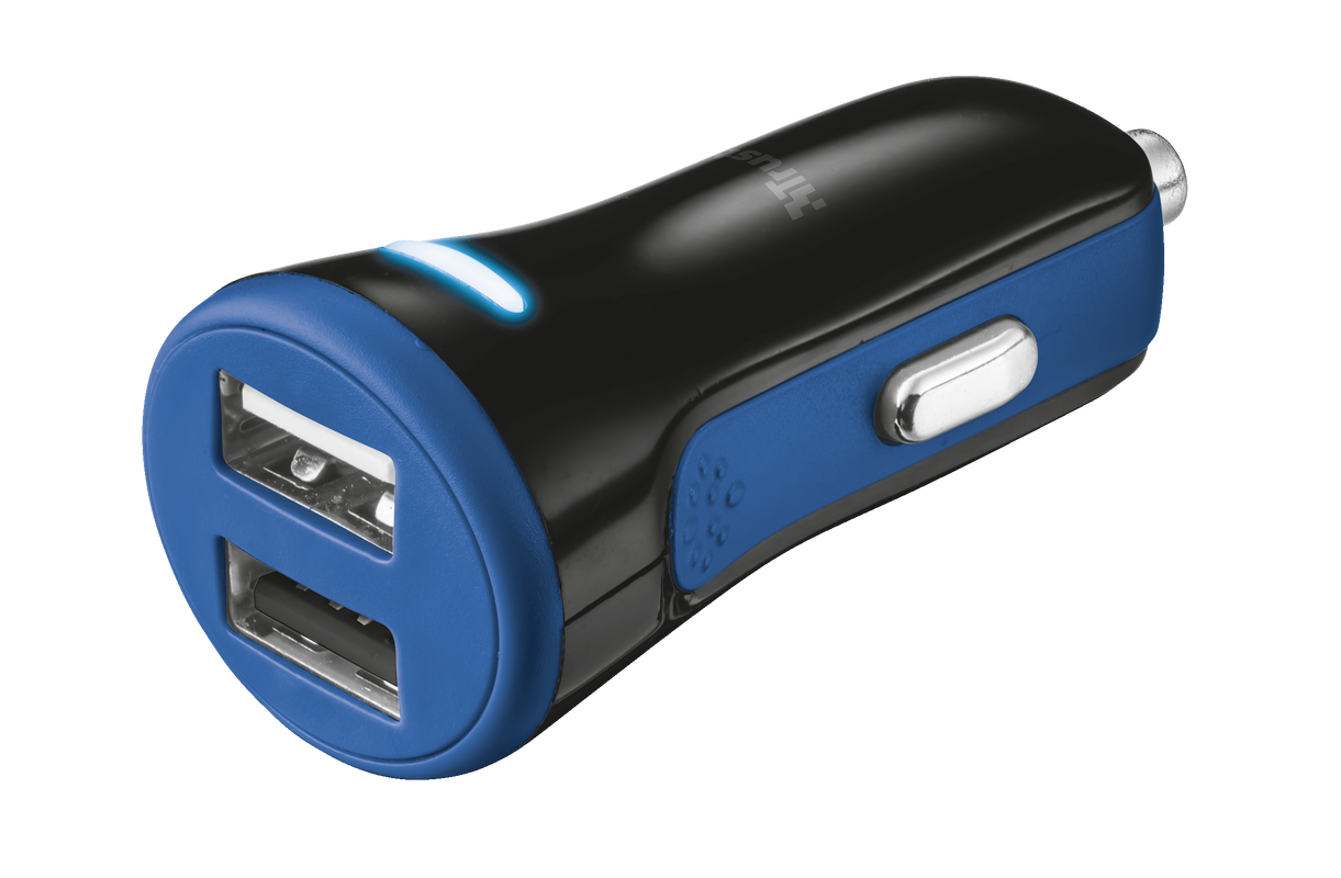 20W Car Charger with 2 USB ports - blue-Visual