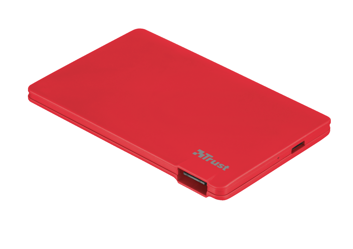 PowerBank 2200T Ultra-thin Portable Charger - red-Visual