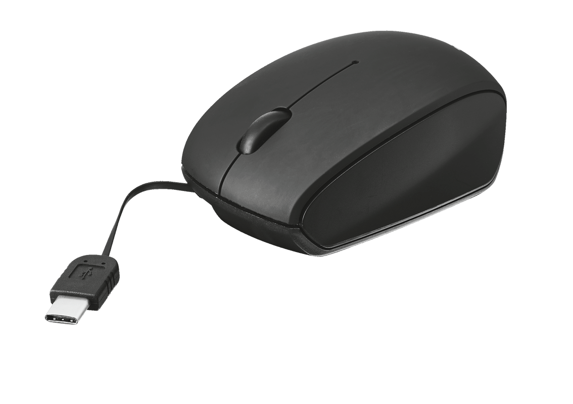 USB-C Retractable Mini Mouse - black-Visual