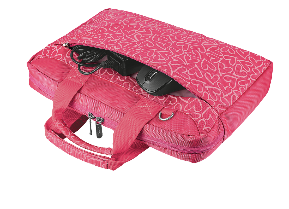Bari Carry Bag for 13.3" laptops - pink hearts-Visual