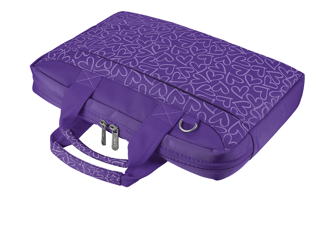 Bari Carry Bag for 13.3" laptops - purple hearts-Visual