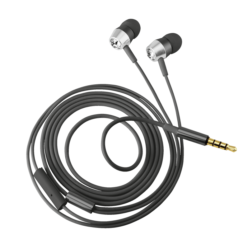 Crystal In-ear Headphones with microphone & remote - black-Visual