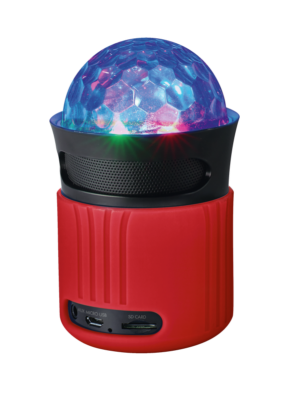 Dixxo Go Wireless Bluetooth Speaker with party lights - red-Visual