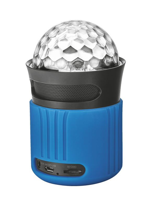 Dixxo Go Wireless Bluetooth Speaker with party lights - blue-Visual