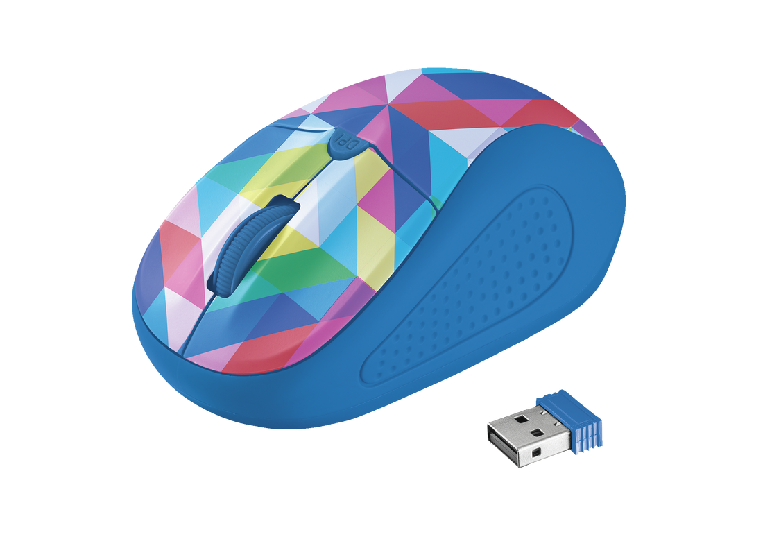 Primo Wireless Optical Mouse - blue geometry-Visual