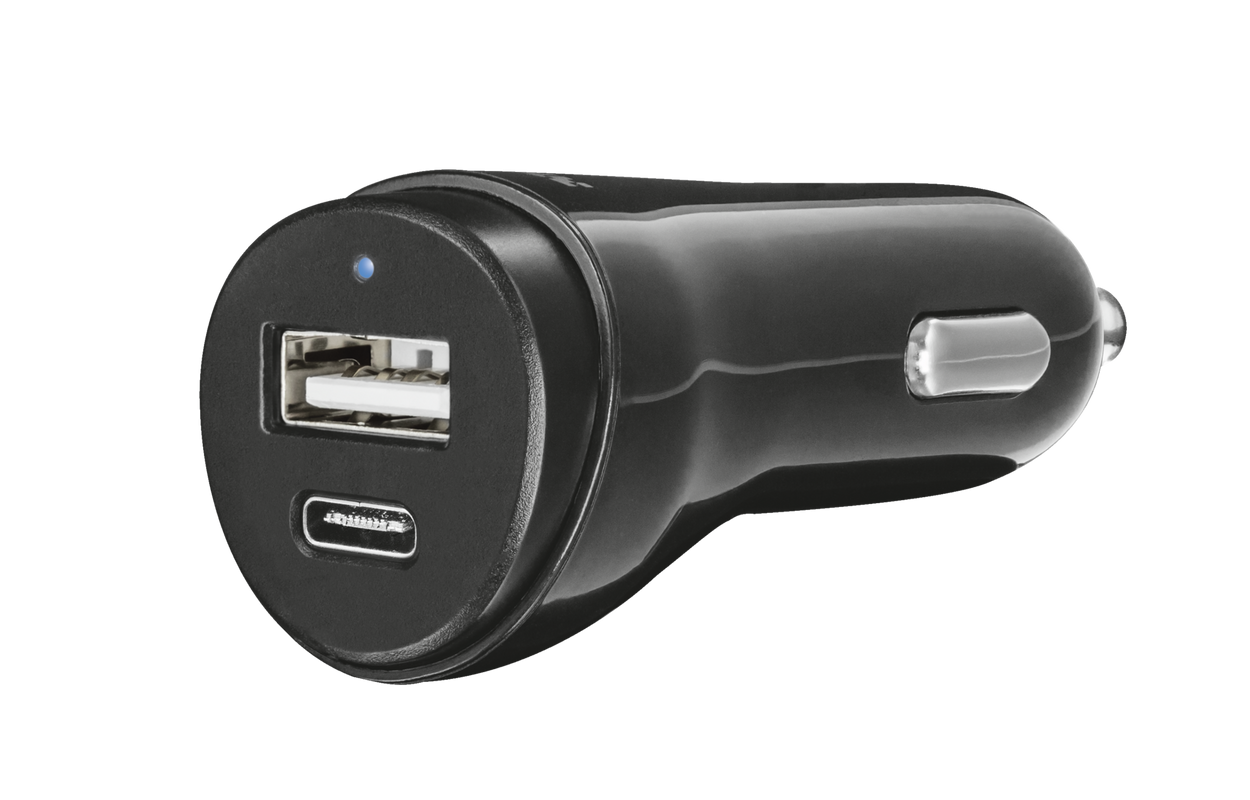 Fast Dual USB-C & USB Car Charger for phones & tablets-Visual