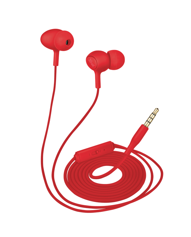 Ziva In-ear Headphones with microphone - red-Visual
