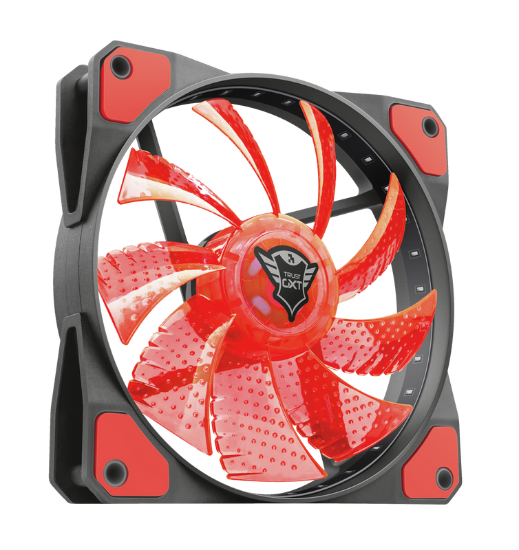 GXT 762R LED Illuminated silent PC case fan - black/red-Visual