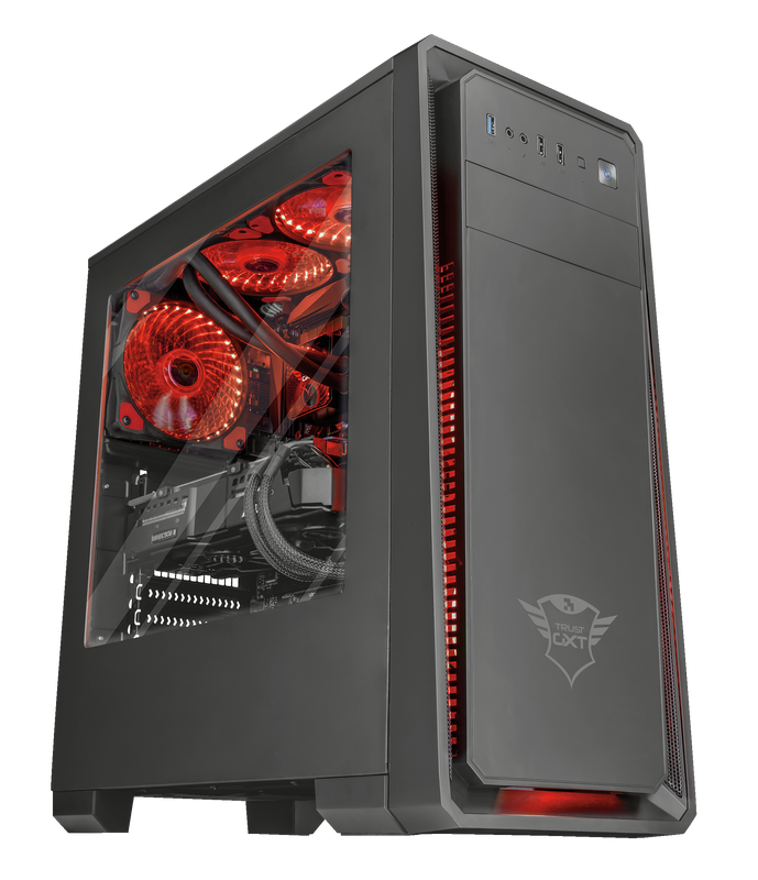 GXT 762R LED Illuminated silent PC case fan - black/red-Visual