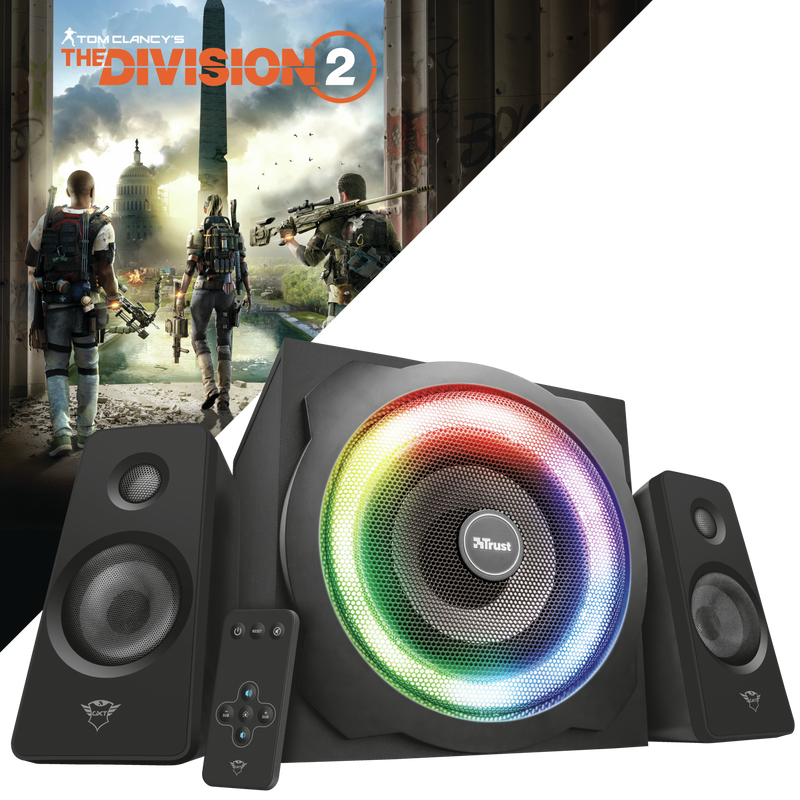 GXT 629 Tytan RGB Illuminated 2.1 Speaker Set + The Division 2-Visual