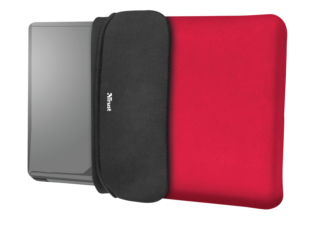 Yvo Reversible Sleeve for 15.6" Laptops with wireless mouse - red-Visual