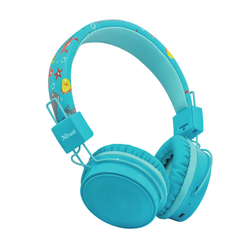 Comi Bluetooth Wireless Kids Headphones - blue-Visual