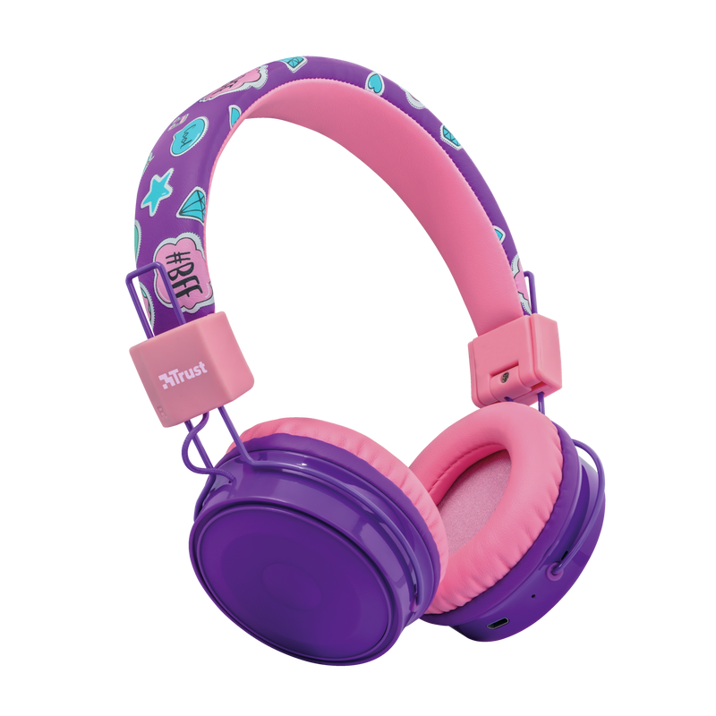 Comi Bluetooth Wireless Kids Headphones - purple-Visual