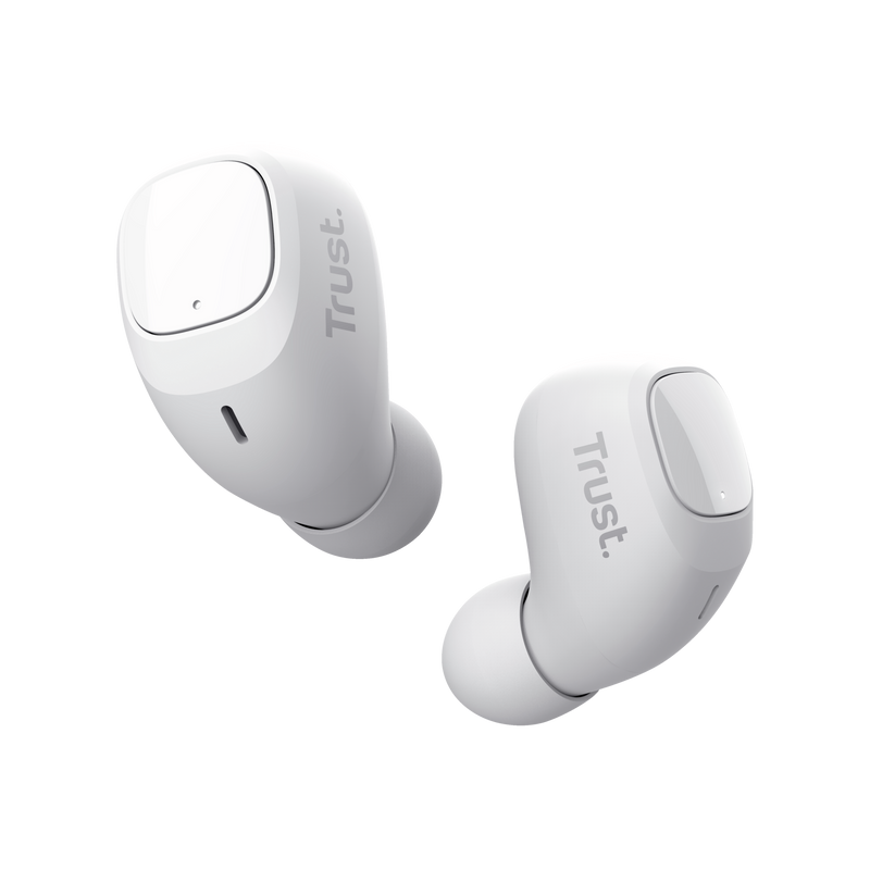 Nika Compact Bluetooth Wireless Earphones - white-Visual