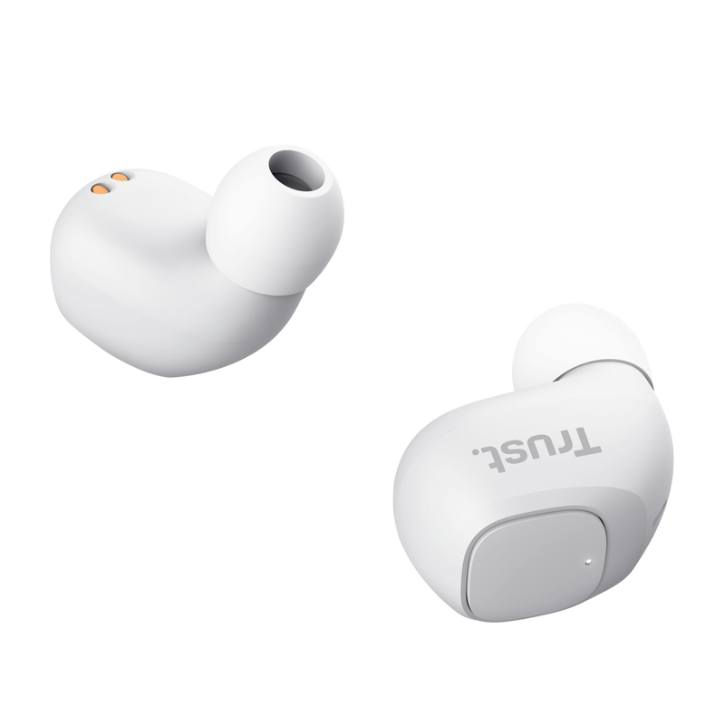Nika Compact Bluetooth Wireless Earphones - white-Visual